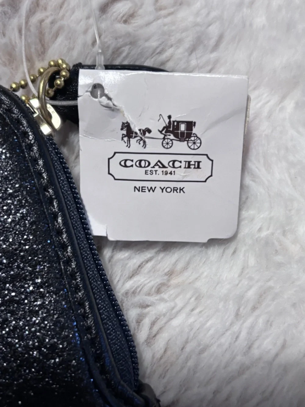 COACH Black Glitter iPad Sleeve NWT
